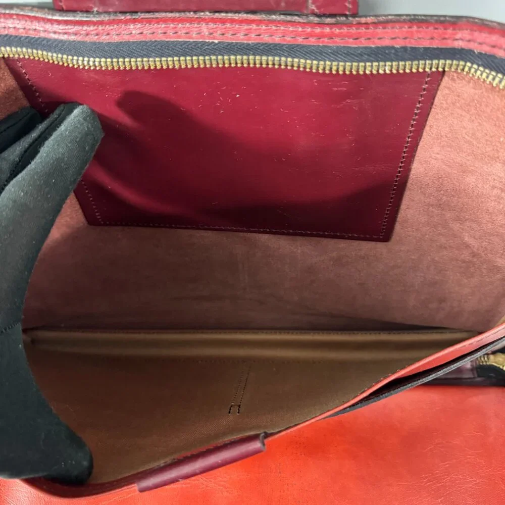 Vintage Schlesinger Brother Burgundy Leather Briefcase